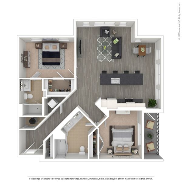 2 bed/2 bath - D02