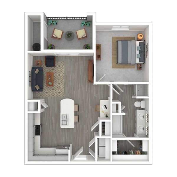 1 Bed x1 Bath 931 SF