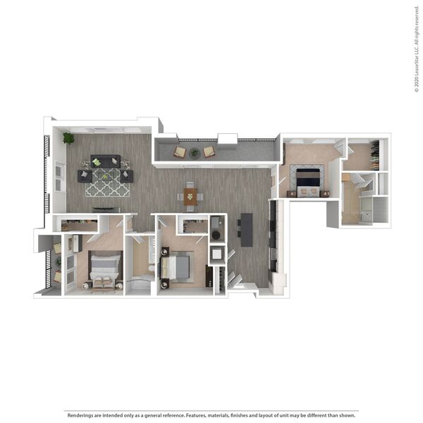 2 bed/2 bath w/den - E3