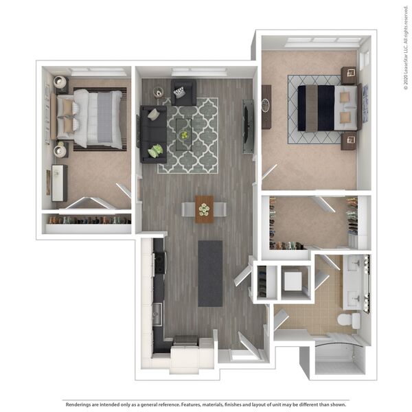 2 bed/1 bath - B2