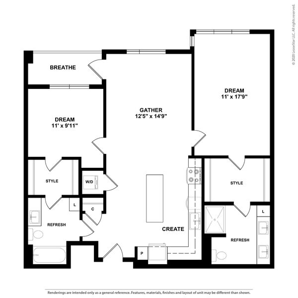 2 bed/2 bath - D01.09