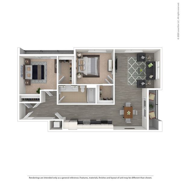 2 Bed / 1 Bath - B1