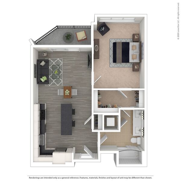 1 Bed / 1 Bath - A1.14