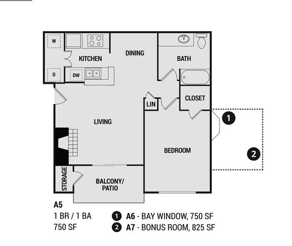 One Bed . One Bath (A6)