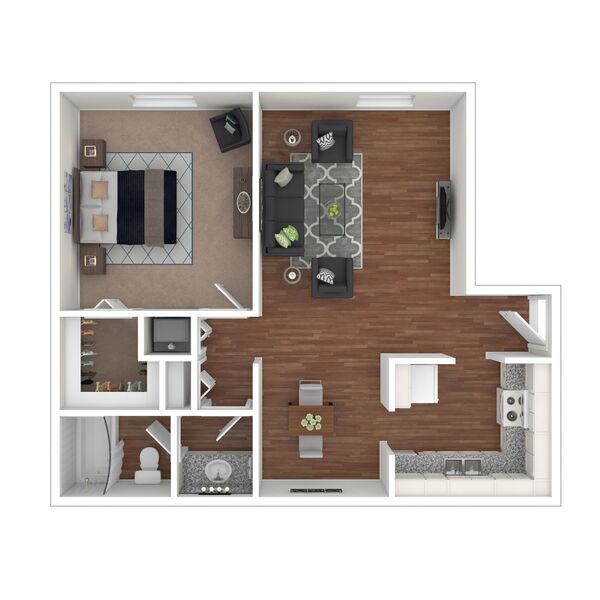 1 Bedroom 1 Bath (A2)