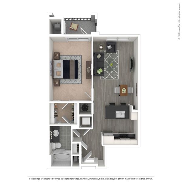1 Bedroom/1 Bath - A04