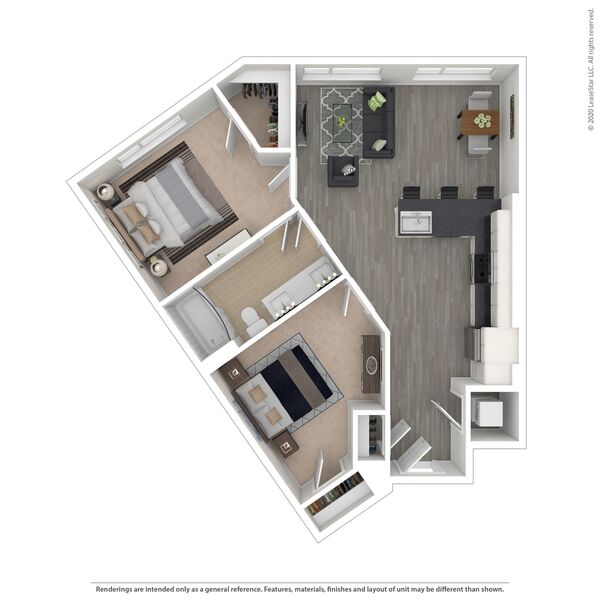 1 Bed / 1 Bath + Den - B4.2