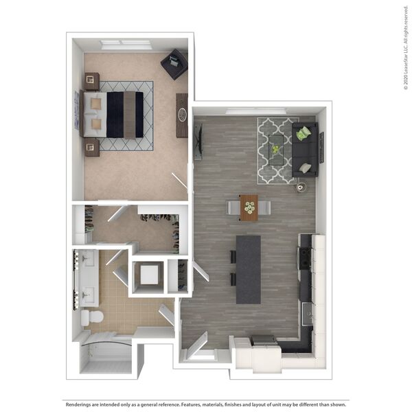 1 Bed / 1 Bath - A1.04
