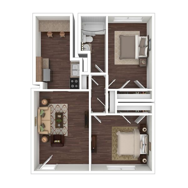 2 Bed / 1 Bath