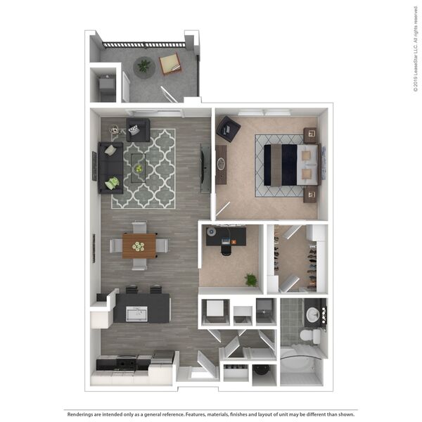 1 Bedroom/1 Bath with Den - B02