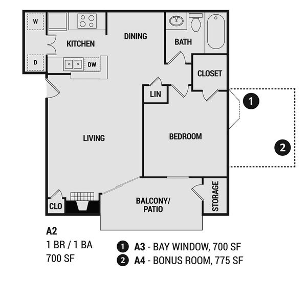 One Bed . One Bath (A3)
