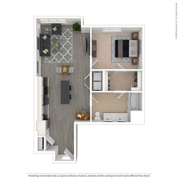 1 Bed / 1 Bath - A2 ANSI