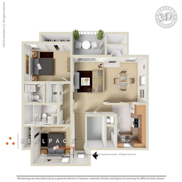 2 Bedroom 1.5 Bath