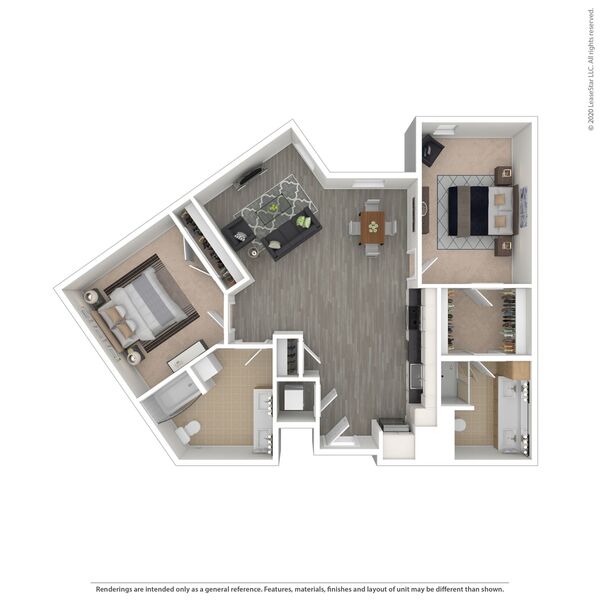 1 Bed / 2 Bath + Den - C3
