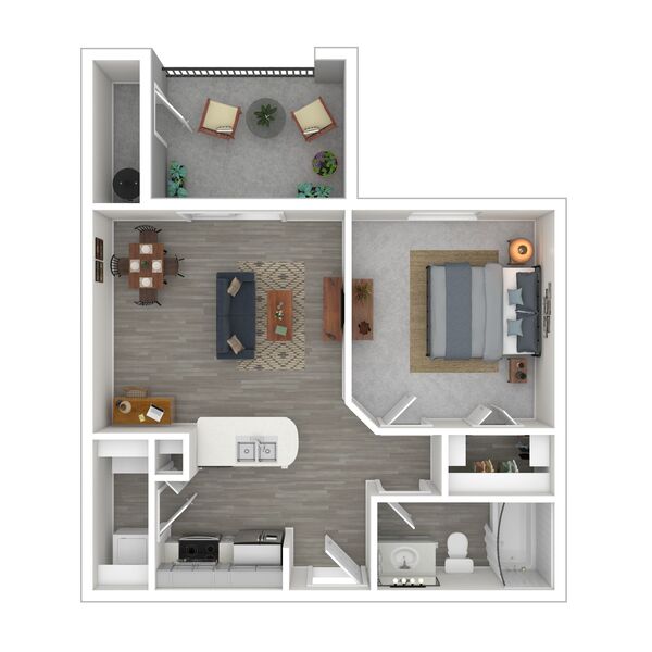 1 Bed x1 Bath 780 SF