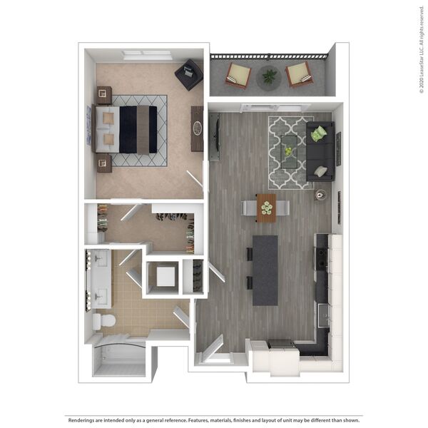 1 Bed / 1 Bath - A1