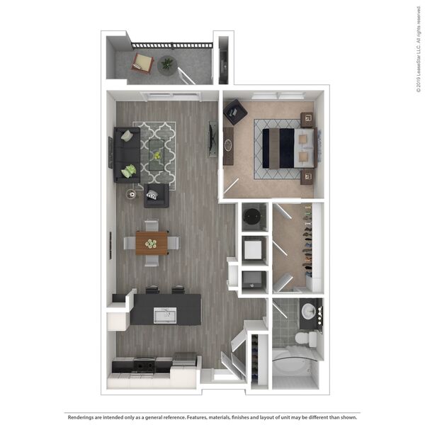 1 Bedroom/1 Bath - A01