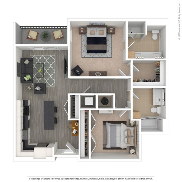 1 Bed / 2 Bath + Den - C1.3
