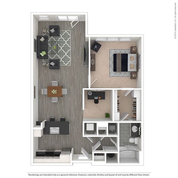 1 Bedroom/1 Bath with Den - B05