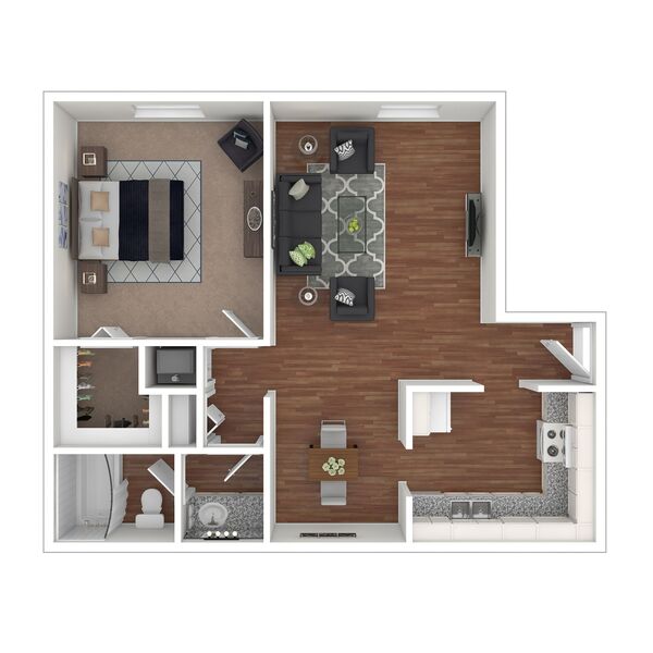 1 Bedroom 1 Bath (A1)