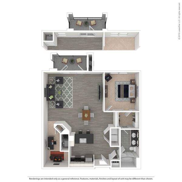 1 Bedroom/1 Bath with Den - B04