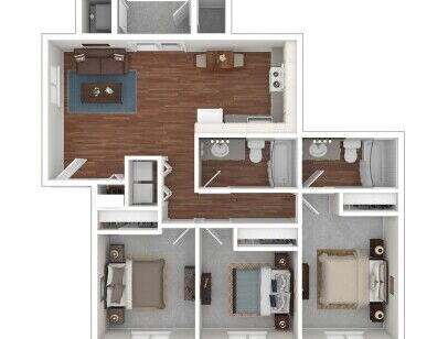 Lakeland Pointe - Cortland - 3 bed - 2 bath - 1067 sf