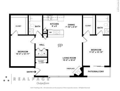 The Landings at Eagleridge Apartments - 2X2 P1 - 2 bed - 2 bath - 997 sf