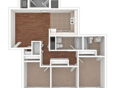 Chaparral Apartments - Geneva - 3 bed - 2 bath - 1043 sf