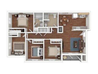 THE ORCHARD APARTMENTS - Braeburn - 4 bed - 2 bath - 1257 sf