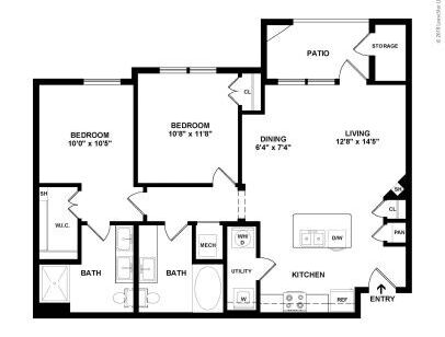 B1: Beds - 2: Baths - 2: SqFt Range - 960 to 960