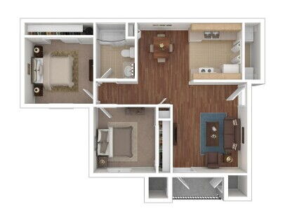 Maple Street Apartments - Braeburn - 2 bed - 1 bath - 830 sf