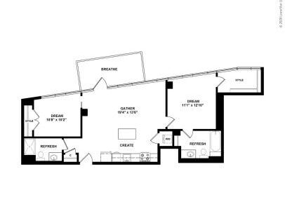J Linea - D6 - 2 bed - 2 bath - 890 sf