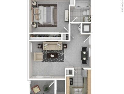 River Run Village - Plan 1 - 1 bed - 1 bath - 602 sf