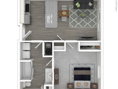 409 On Nine - 1 Bedroom C - 1 bed - 1 bath - 596 sf