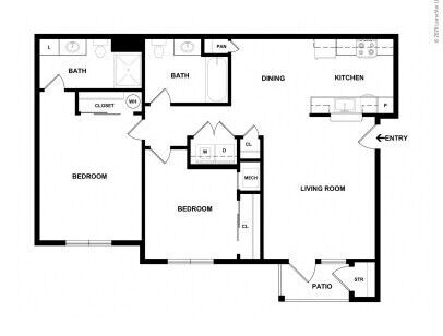 Stonewood Apartments - Santina - 2 bed - 2 bath - 868 sf