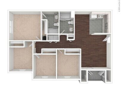 Quail Ridge Apartments - The Summit - 4 bed - 2 bath - 1077 sf