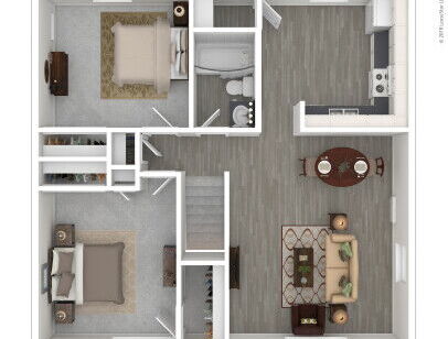 Parkview Place Apartments - 2 Bedroom (767) - 2 bed - 1 bath - 767 sf