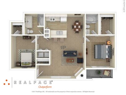 The Landings at Eagleridge Apartments - 2X2 P2 - 2 bed - 2 bath - 1028 sf