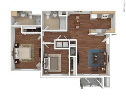 Stonewood Apartments - Santina - 2 bed - 2 bath - 868 sf