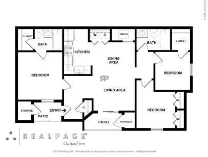 Lynmar Apartments - D60 - 3 bed - 2 bath - 1054 sf