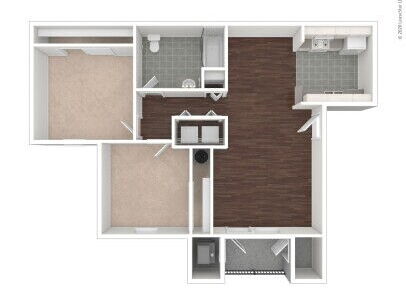 Quail Ridge Apartments - The Peak - 2 bed - 1 bath - 820 sf