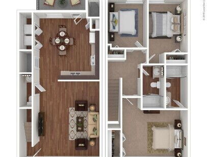 Iris: Beds - 3: Baths - 2.5: SqFt Range - 1214 to 1214
