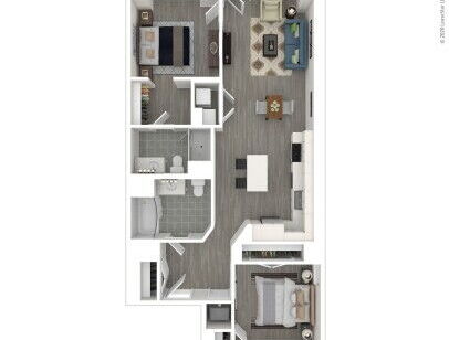 J Linea - D1 - 2 bed - 2 bath - 984 sf