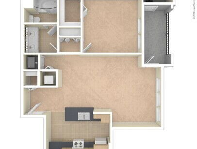 Pacific Landing - The Stow - 1 bed - 1 bath - 818 sf