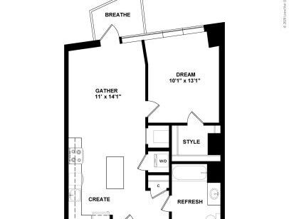 J Linea - A2 - 1 bed - 1 bath - 625 sf