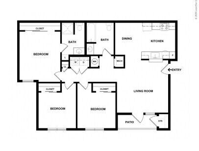Stonewood Apartments - Benton - 3 bed - 2 bath - 1004 sf