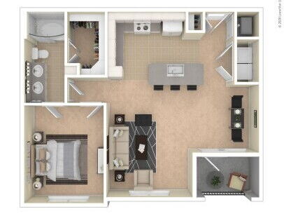 Orleans at Fannin Station - A3 - 1 bed - 1 bath - 818 sf