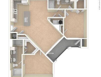 Orleans at Fannin Station - B2 - 2 bed - 2 bath - 1190 sf
