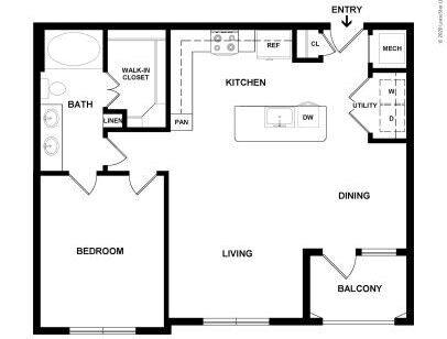 Orleans at Fannin Station - A3 - 1 bed - 1 bath - 818 sf