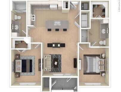 Orleans at Fannin Station - B1b - 2 bed - 2 bath - 1190 sf